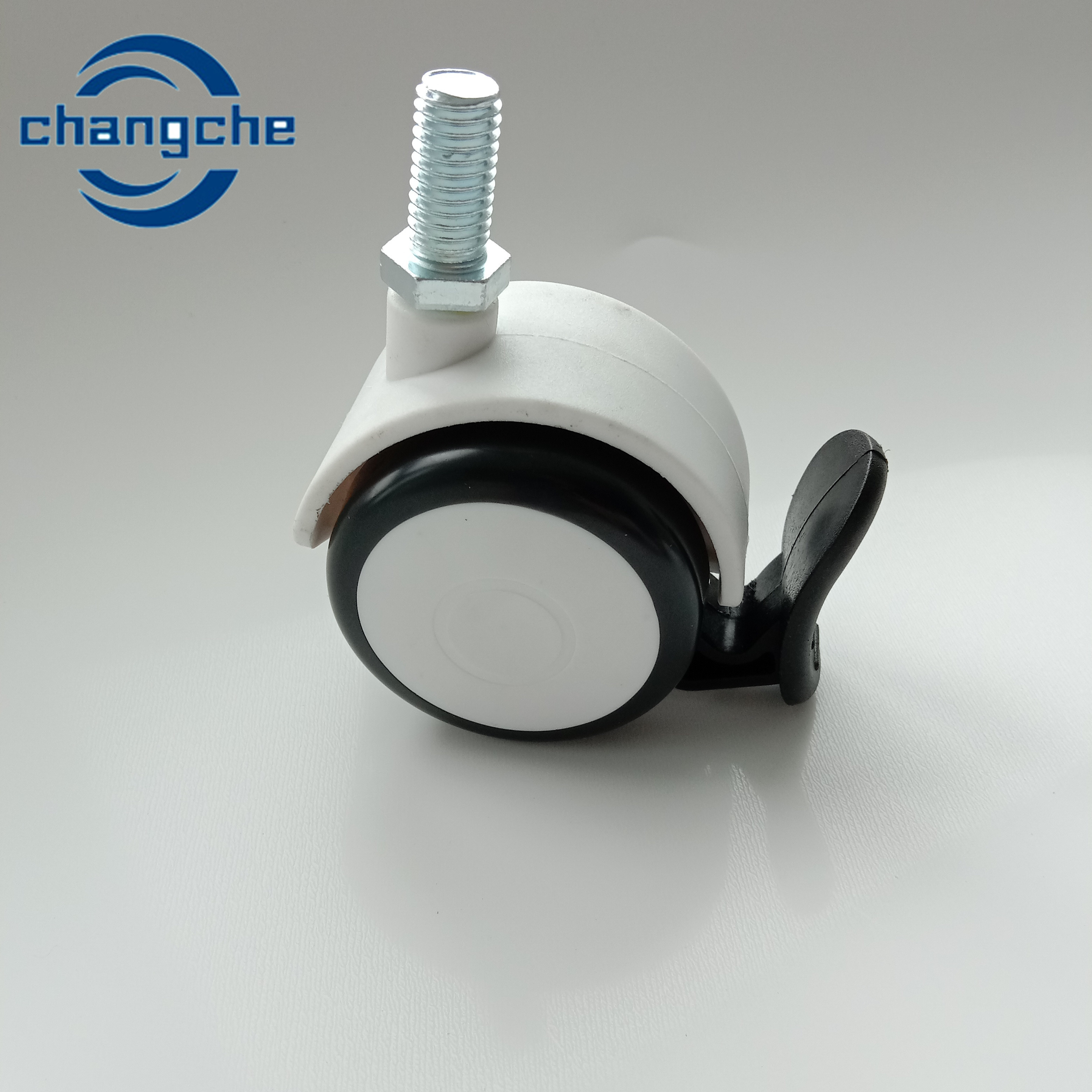 Medical Rubber Heavy Duty Caster Wheels With Brake Stem, Hospital Beds Casters