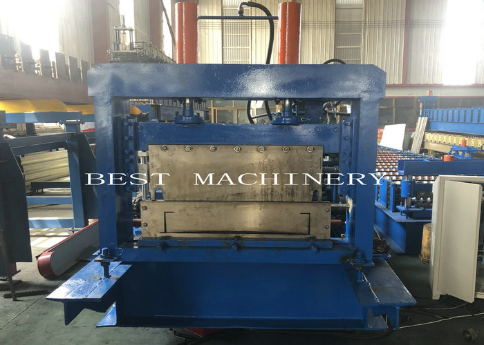 Big Cold C Profile Purlin Roll Forming Machine Chain Driven Hydraulic Cutting Type