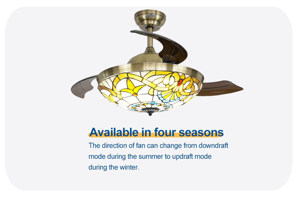 Midcentury Design 1stshine LED Ceiling Fan Remote Control and Hidden Blades 10 Year Motor