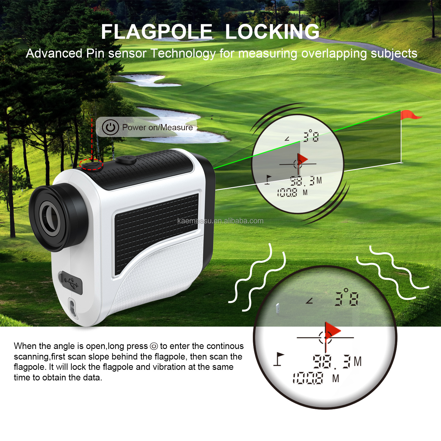 kaemeasu Laser Distance Meter Professional Hunting Rangefinder Outdoor Activities Handheld Shooting Range Finder F450