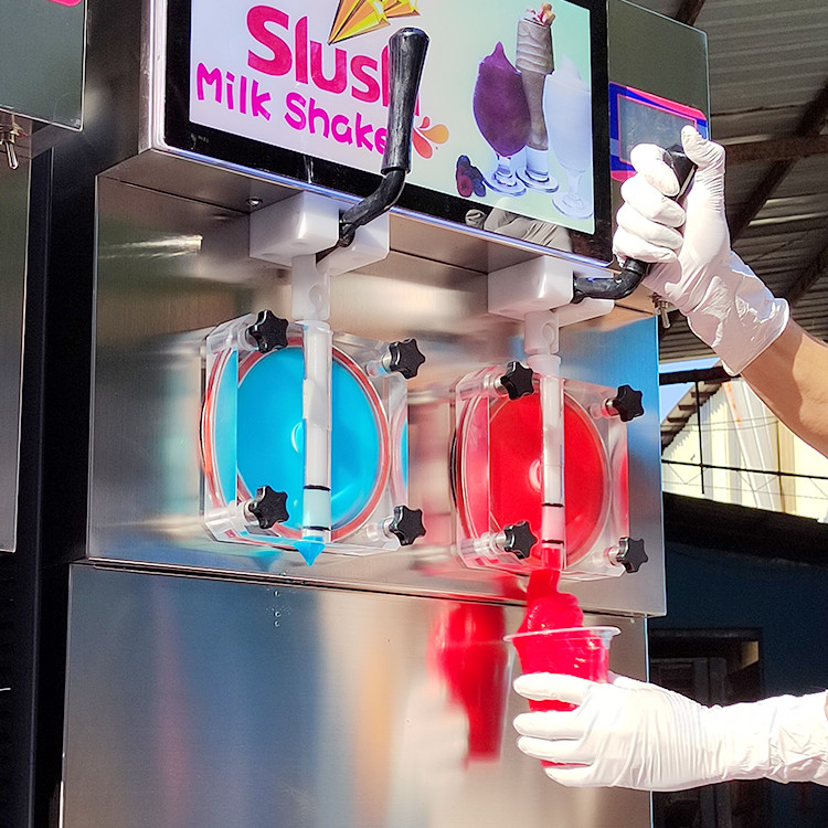 2 Flavors New Slush Machine margarita slushy machine With LED Light