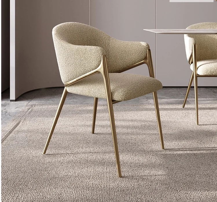 Fabric Upholstered Dining Chairs With Metal Legs Luxury Design For Home
