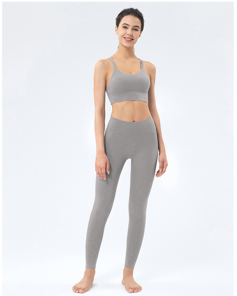 Flash Sequin Yoga Set Clothes Nylon Moisture Wicking Womens 2 Piece Workout Sets