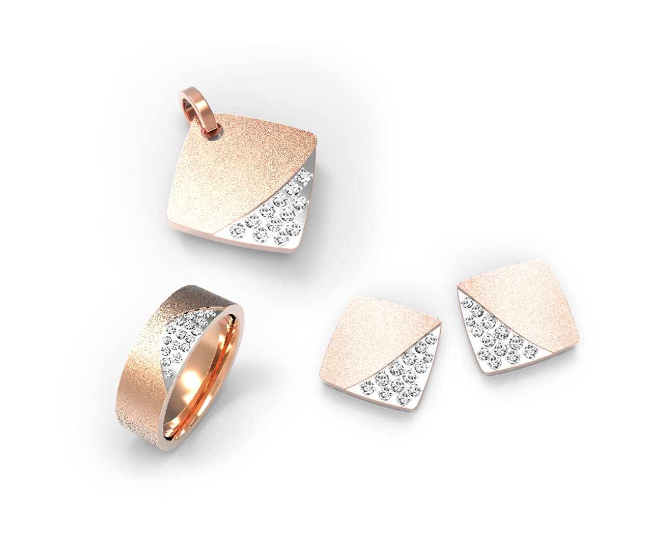 Fashion Stainless Steel Pendant Chain Necklace Set Women Earring And Necklace Set