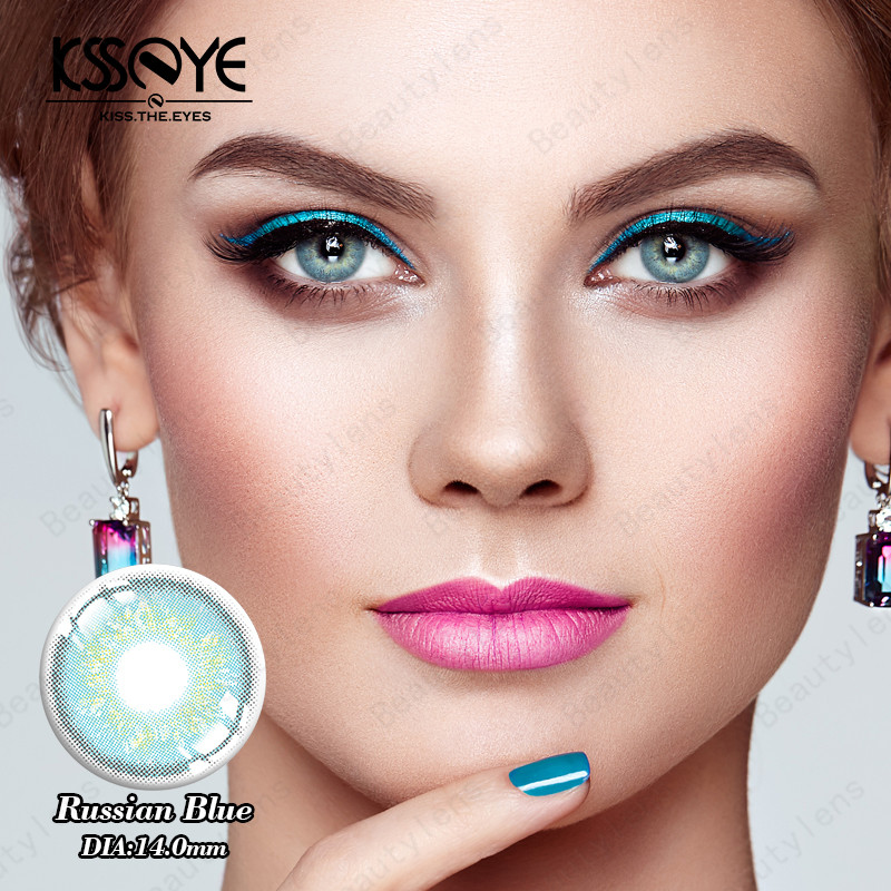 Oem Cosmetic Tricolor Blue Cosplay Contacts Lens 1 Year Without Power PP blister