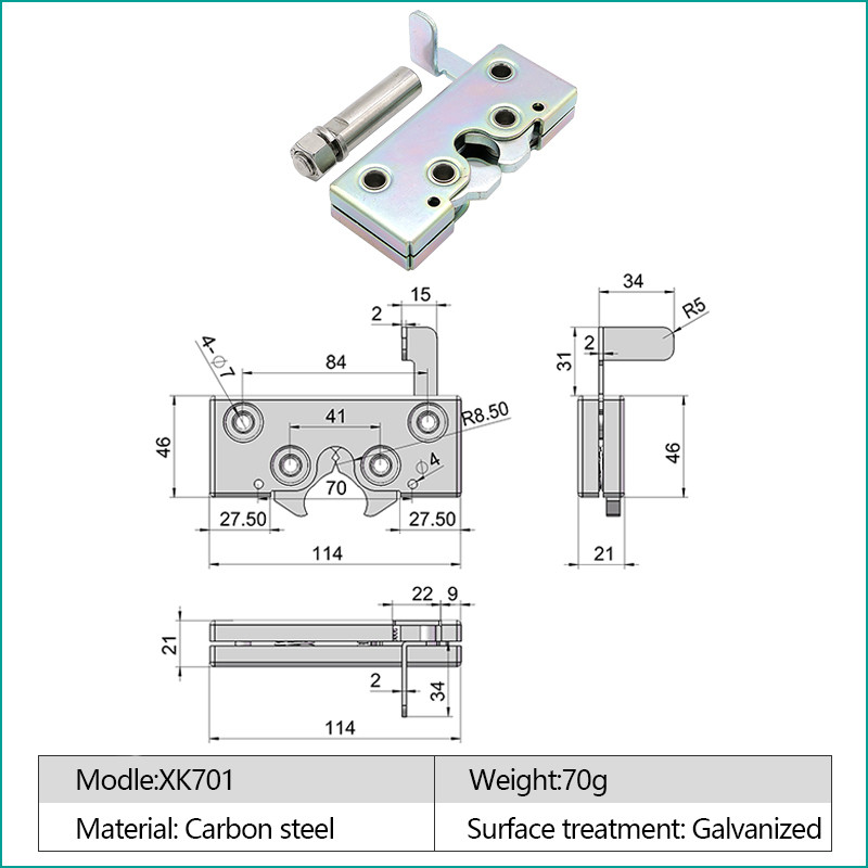 Heavy Duty Rotary Lockable Draw Latch Metal Concealed