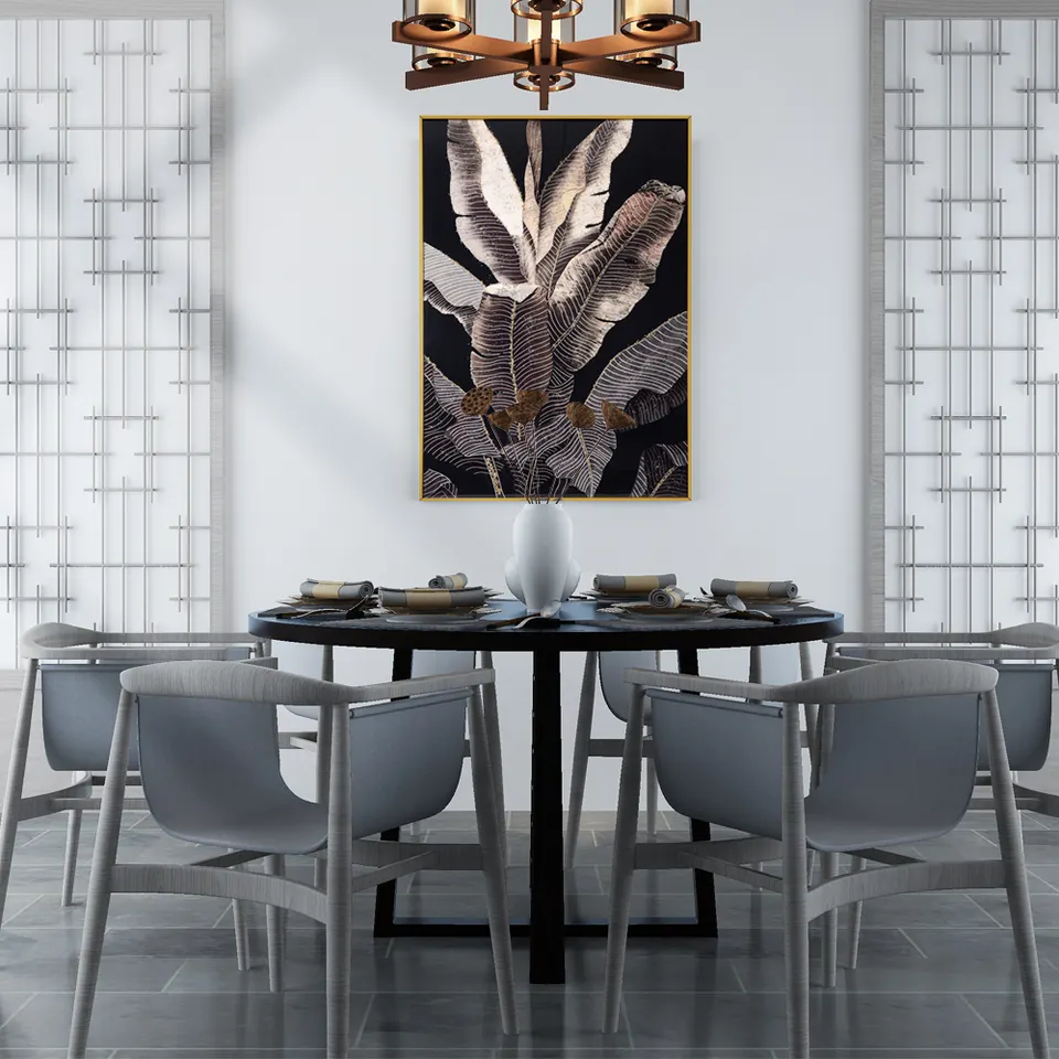 Custom Designs Crystal Porcelain Wall Art Decor Painting UV Print 3D Plantain Leaves