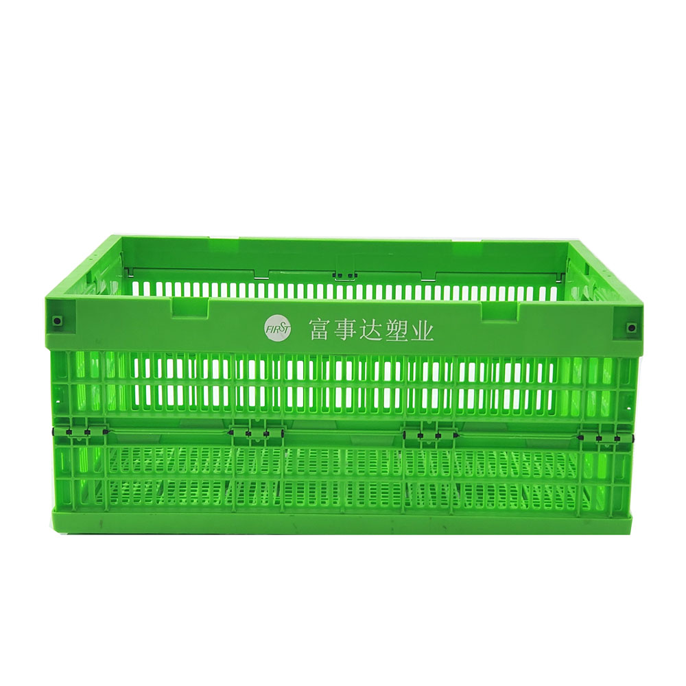 600x400x255mm Plastic Folding Box Pallet Optimal Air Circulation Fruits Organizer
