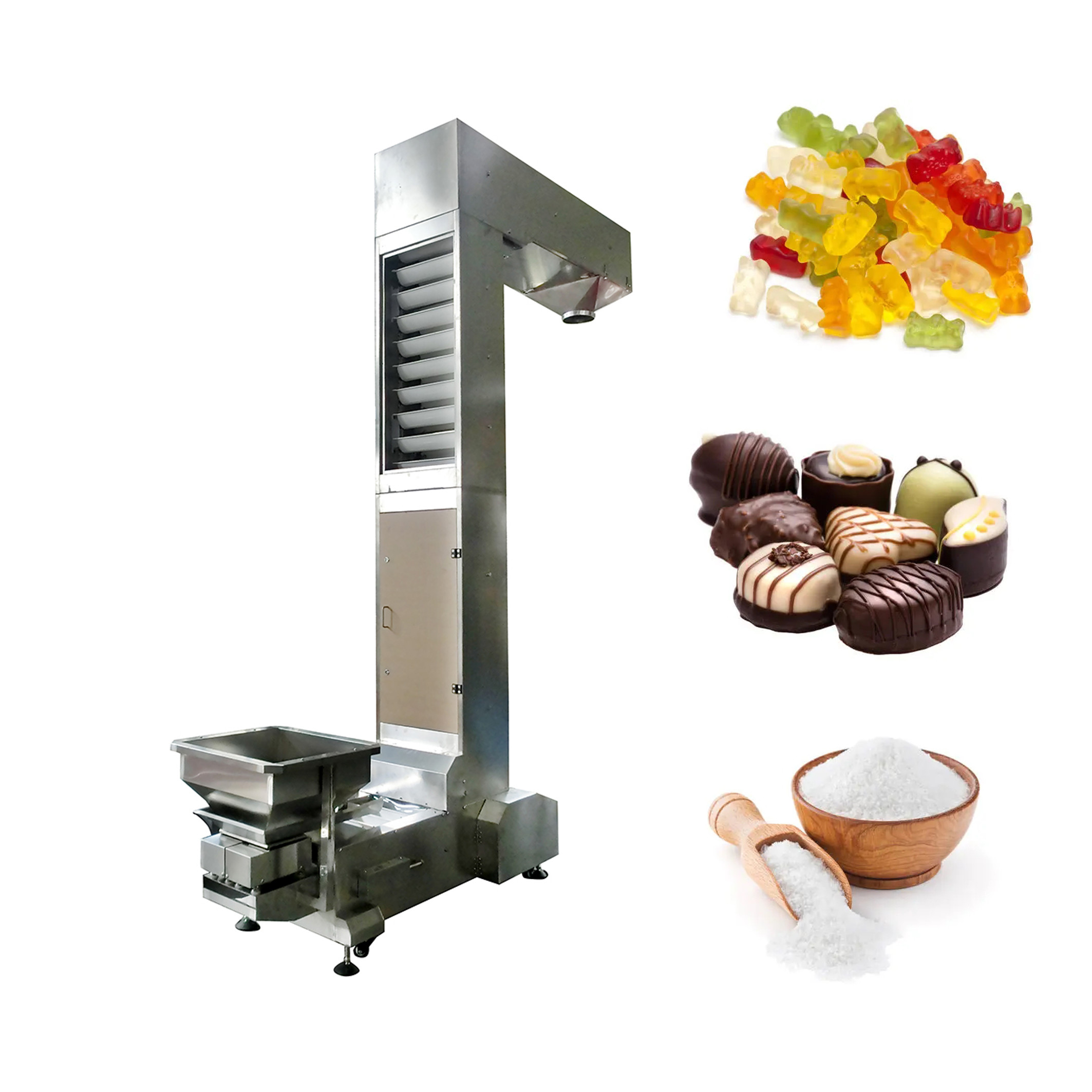 Food Snack Transport Z Bucket Conveyor 304ss Material MultiFunction