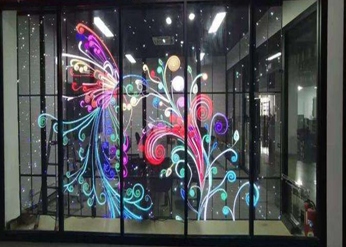 Indoor Transparent Glass LED Display Panel 256x128 Dots 16 bit