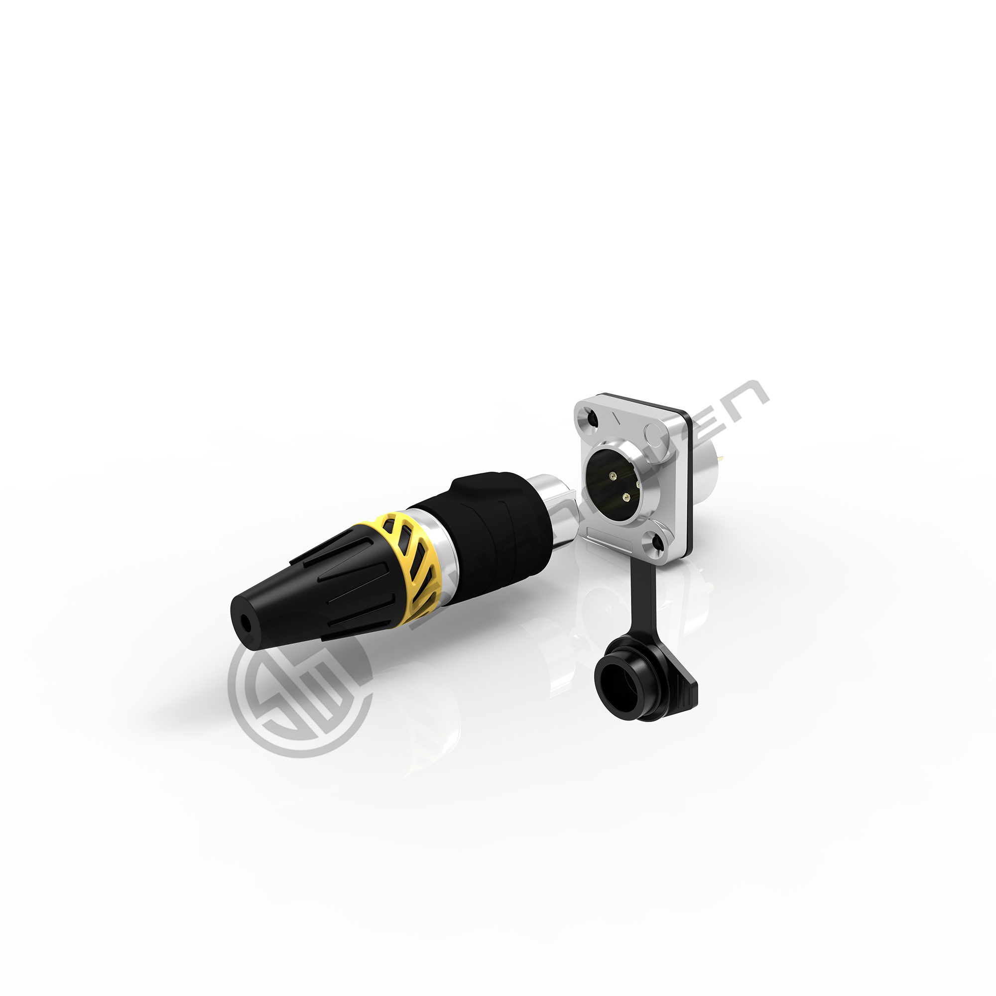 16A Wire XLR Connector 3 Pin Waterproof Ip65 Female Plug Outdoor