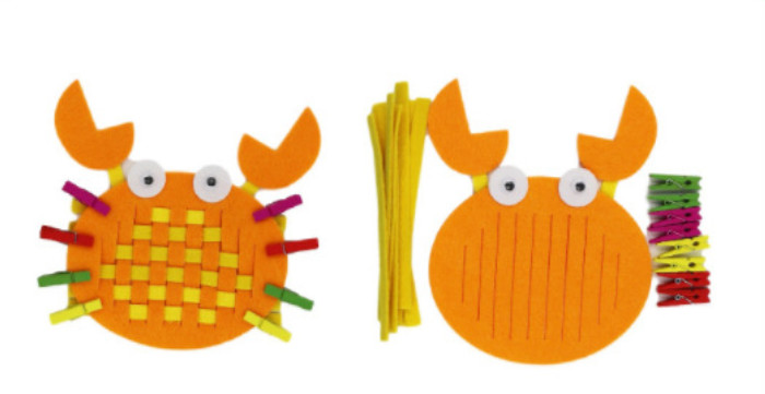 kids children felt non-woven knitted work creative diy crafts kits kids hand craft knitting weaving DIY felt material