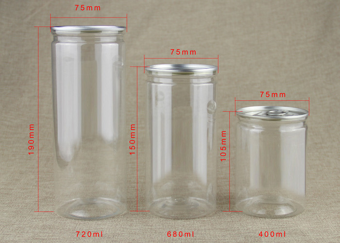 680ml Easy Open Square Clear PET Jars Food Grade Snacks / Cookie Packing
