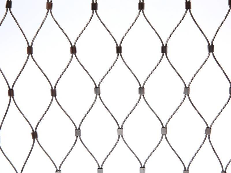 304 316L high strength decorative hand-woven Stainless Steel Rope Wire Mesh ferrule cable Zoo Mesh