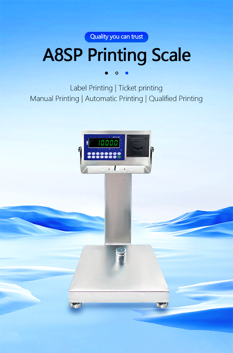 30kg Maximum Range LED Display Stainless Steel Waterproof Printing Platform Industry Scale