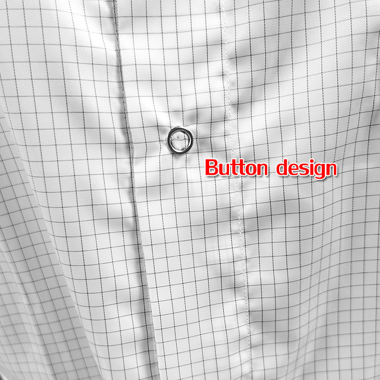 Anti Static White 5mm Grid ESD Smock For Cleanroom