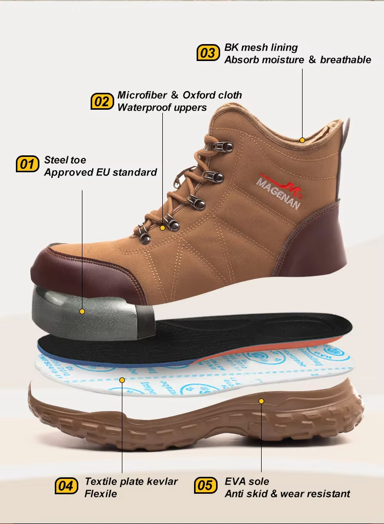 6" Lace To Toe Steel Tip Safety Boots Lightweight Safety Boots For Construction