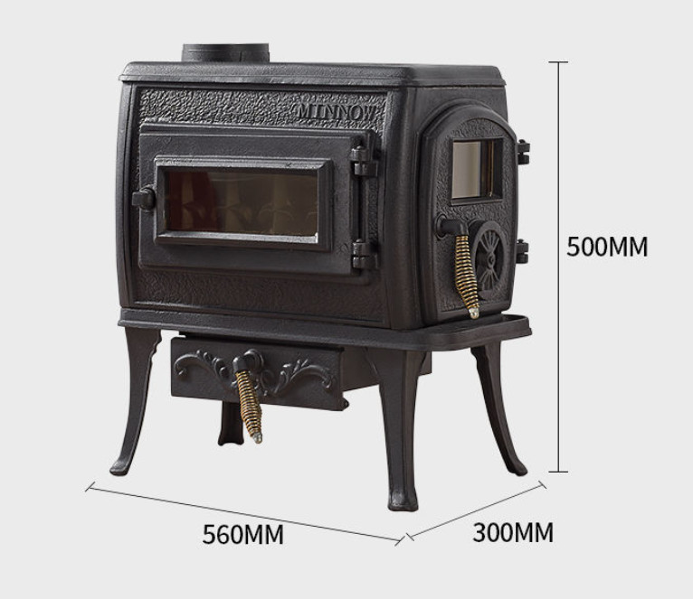 American Style Wood Burning Real Fire Fireplace European Style Retro Cast Iron Wood Burning Heater Household Heater