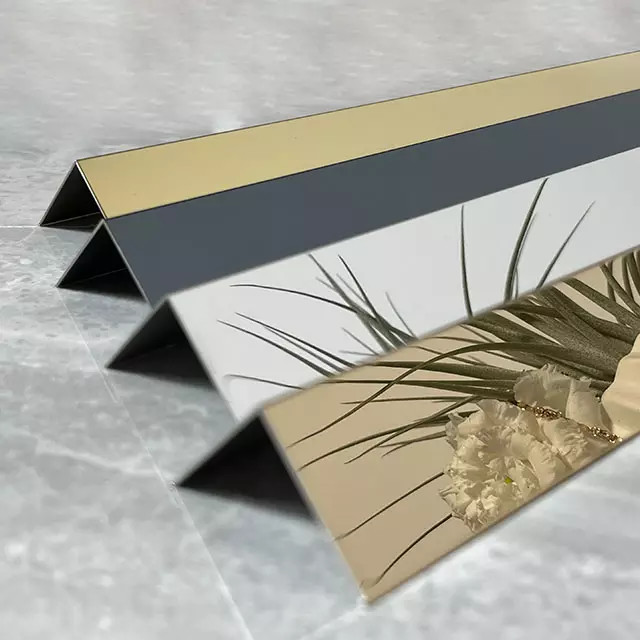Green Blue Gold Color 20mm SS Tile Trim L Profile For Wall Decorate