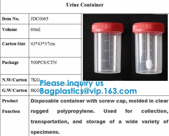 Medical Use Sterile Urine And Stool Sample Container 30ml 40ml 60ml 100ml,Disposable Urine Test Bottles For Medical Cont
