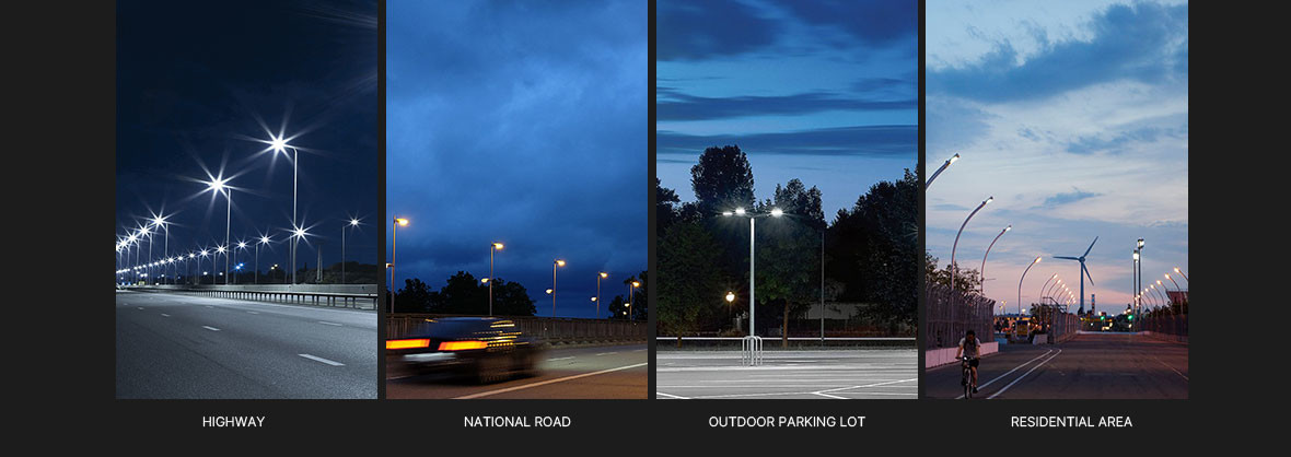155°*80° Beam Angle IP66 Waterproof LED Street Light for Street/Road/Parking Lot/Highway