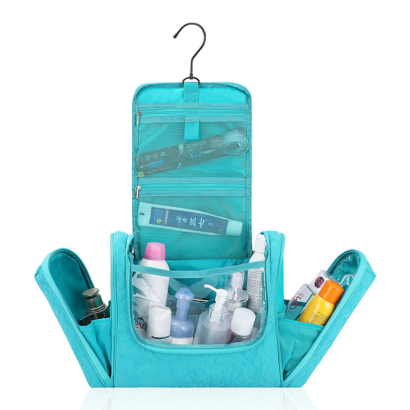 Waterproof Custom Toiletry Bag Women'S Hanging Travel Cosmetic Organizer 14X5X10"