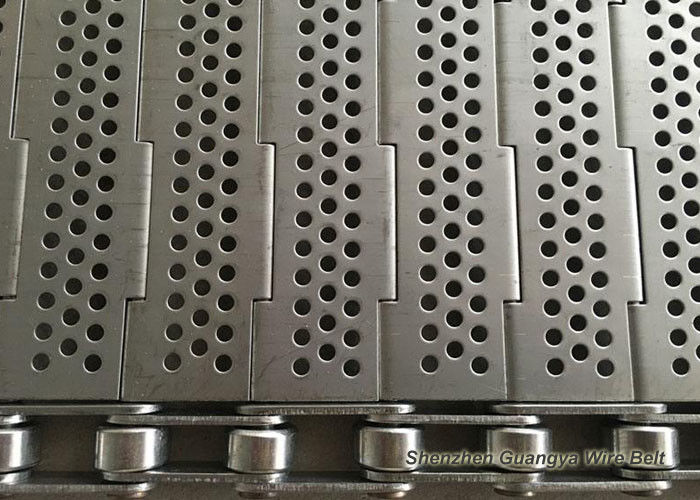 Chain Driven Link Steel Plate Conveyor , Metal High Temperature Conveyor Belt