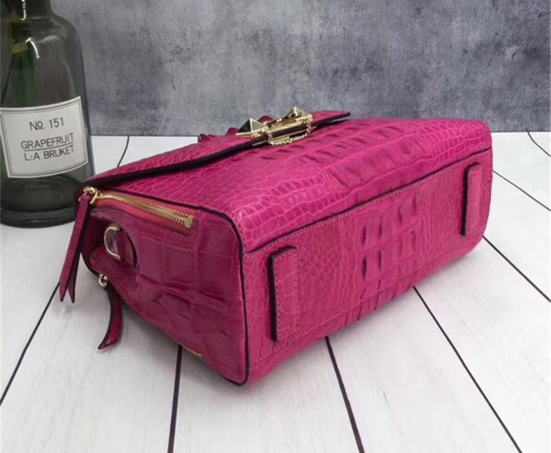 Exotic Genuine Crocodile Skin Woman Orange Purse Authentic Alligator Leather Lady Handbag Female Crossbody Shoulder Bag
