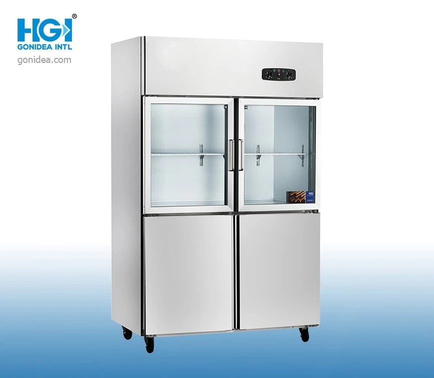 Low Noise Kitchen Storage Refrigerator With R600A Refrigerant And Glass Door