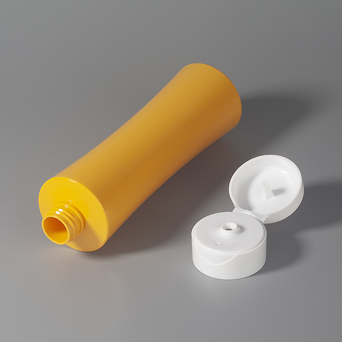 500ml Plastic Screw Top Bottles Airless Refillable Reusable Yellow