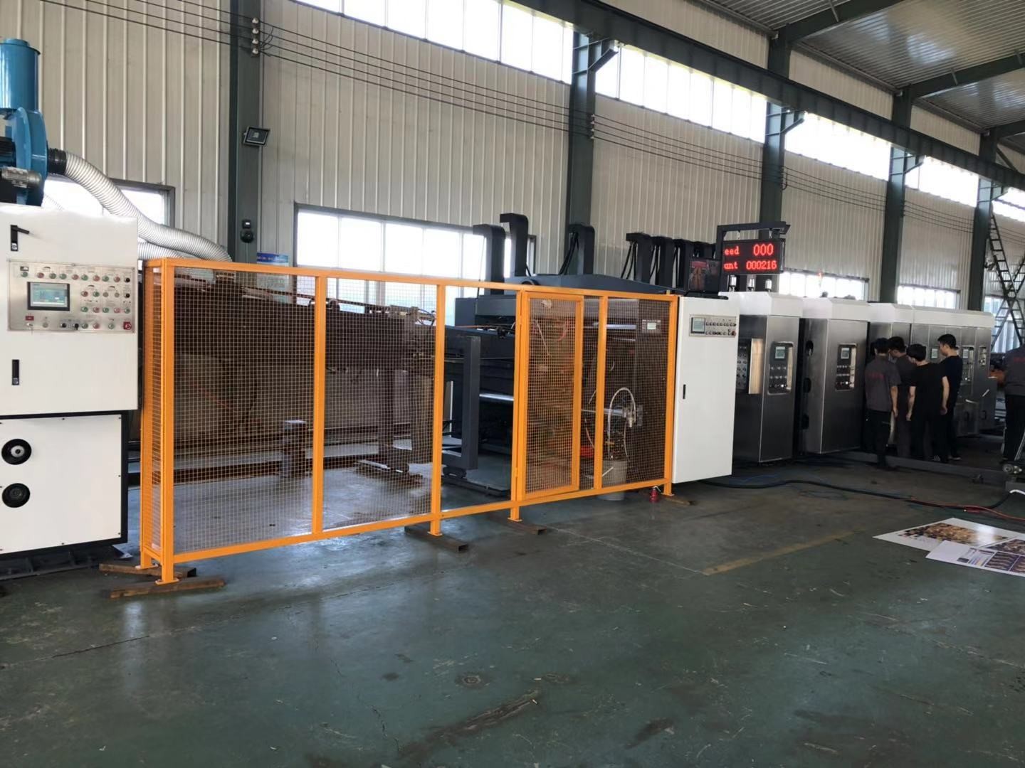 5 Colors Lead Edge Feeder Flexo Printer Slotter Machine Die Cutter Folder Gluer In - Line