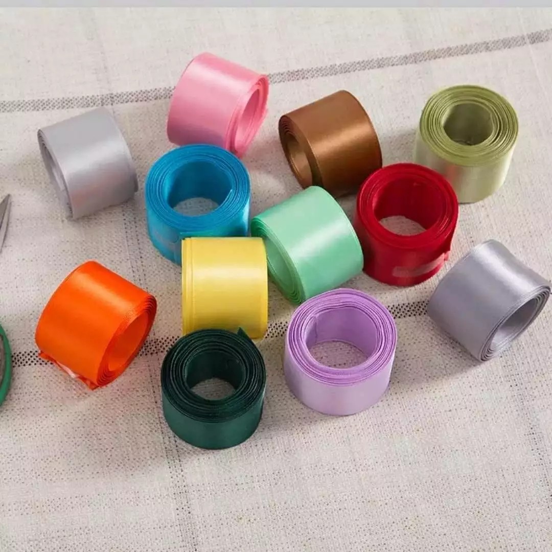 Factory price polyester solid color single/double faced satin ribbon