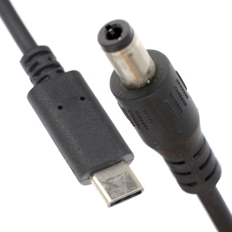Custom USB 3.1 Type C Male to DC 5.5x2.5mm Male Power Jack Extension Charger Cable for Power Bank