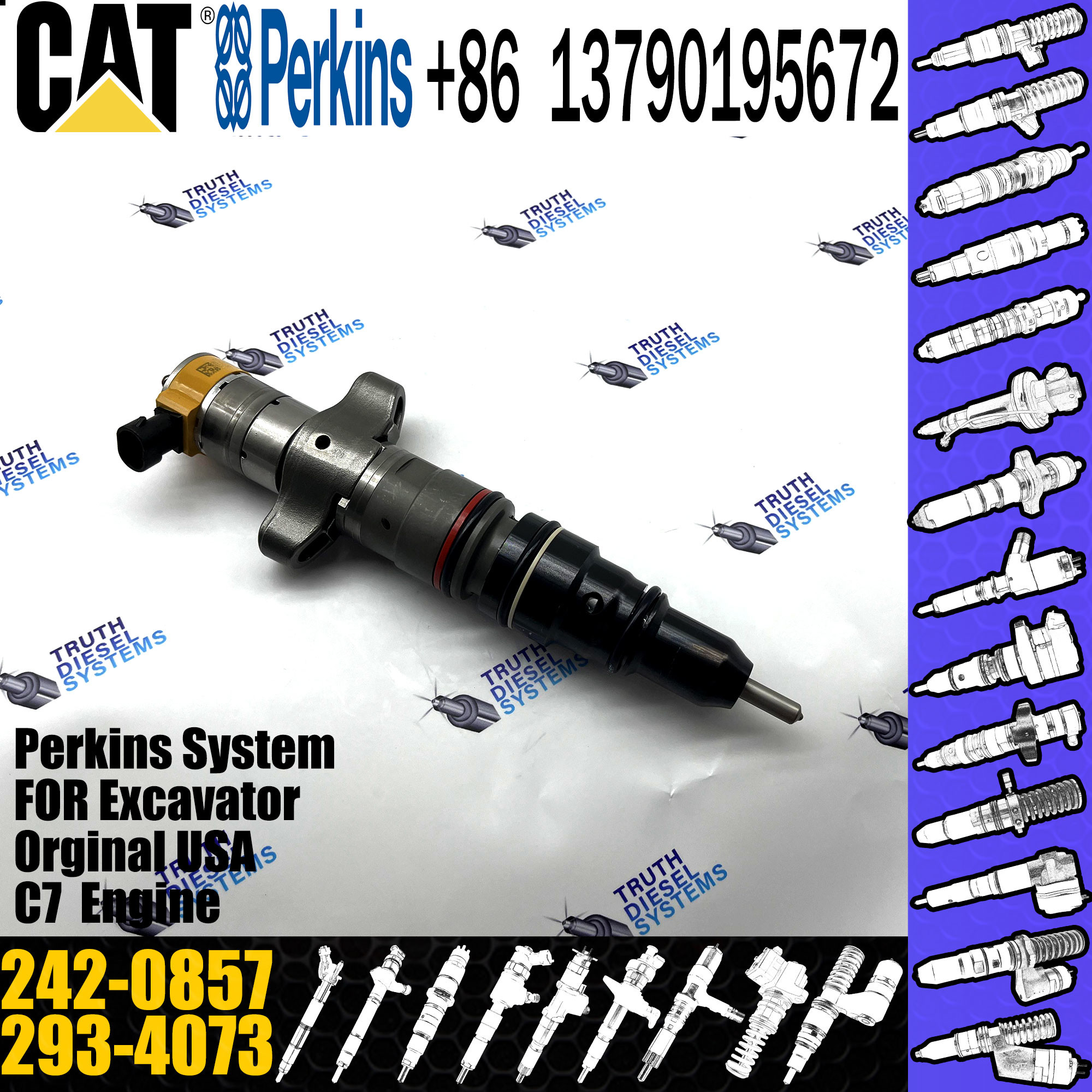 Huida C9 engine fuel injector 238-8092 240-8063 293-4073 242-0857 with genuine packing