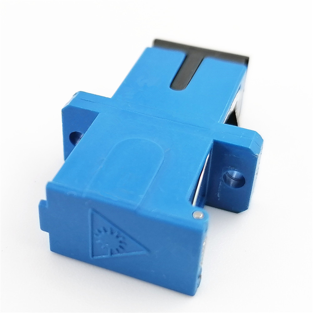 SC/UPC Blue Shell Simplex Adapter With Auto Shutter SM SC Fiber Optic Adapter