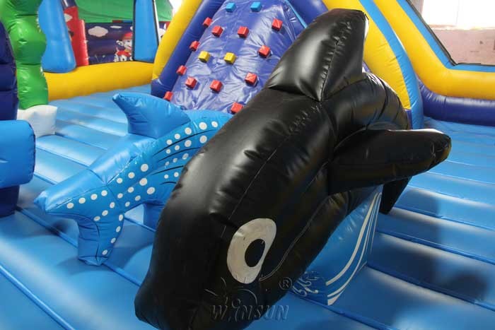 Dolphin Inflatable Fun City 9.1x8.8x5.1m For Festival Activities