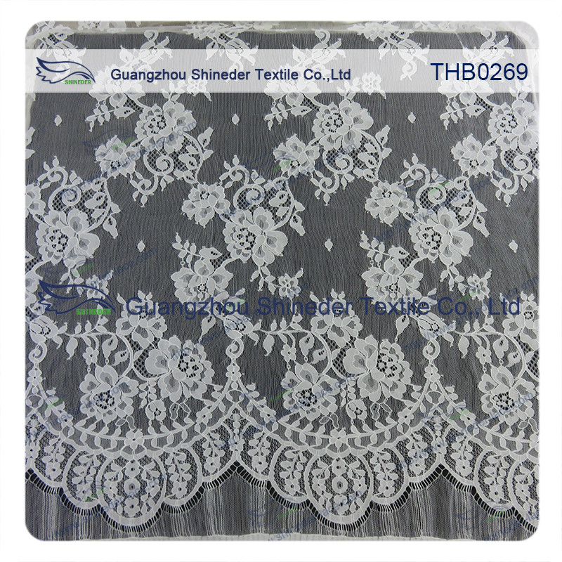 Countless flowers 3*1.5m size 100% nylon chantilly lace fabric for Wedding dress