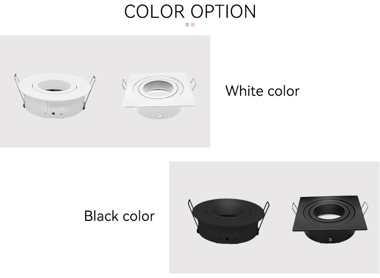 Square Tilted Downlight Frame Glare Reduction MR16 Downlight Housing
