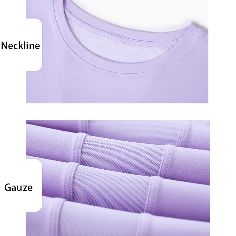 Nude Feeling Women'S Short Sleeve Yoga Tops Mesh Stitching Womens Running T Shirt