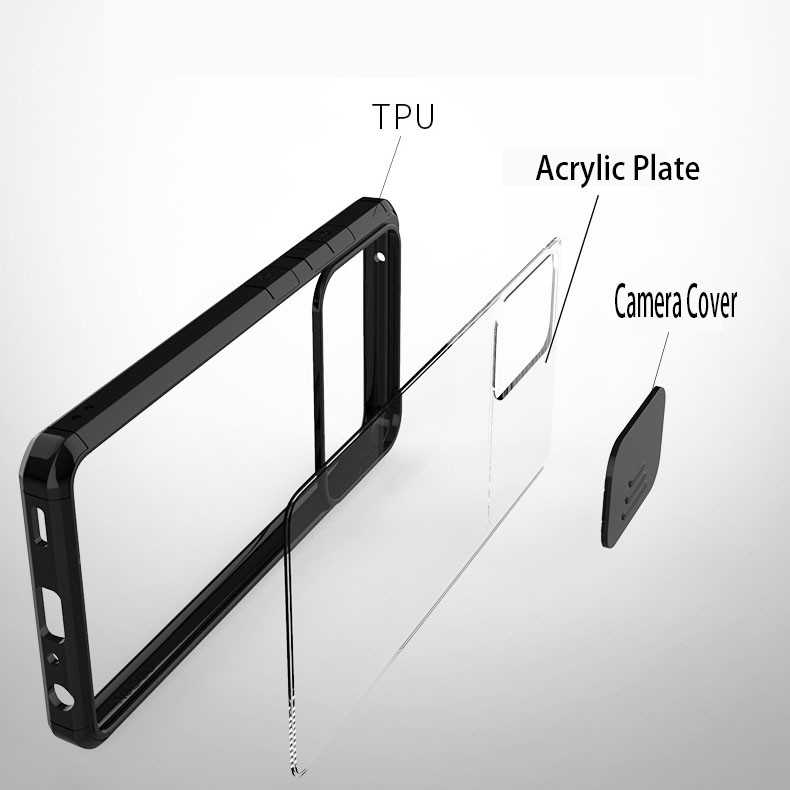 Shockproof Mobile Phone Covers TPU Acrylic Hybrid High Clear Airbag Corners Camera Cover