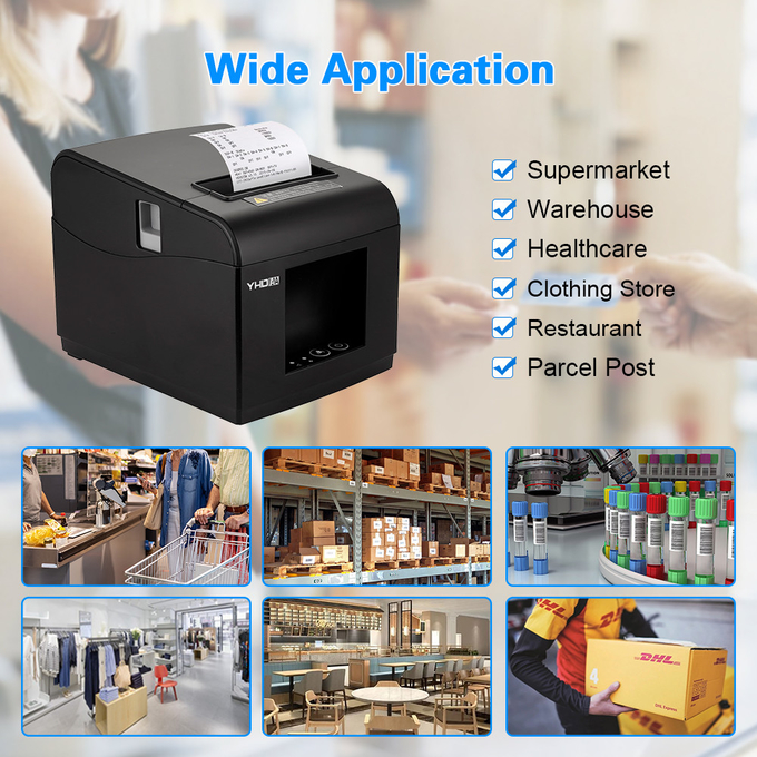 Desktop Receipt 80 Mm Thermal Printer For Pos System Printing YHD-80E