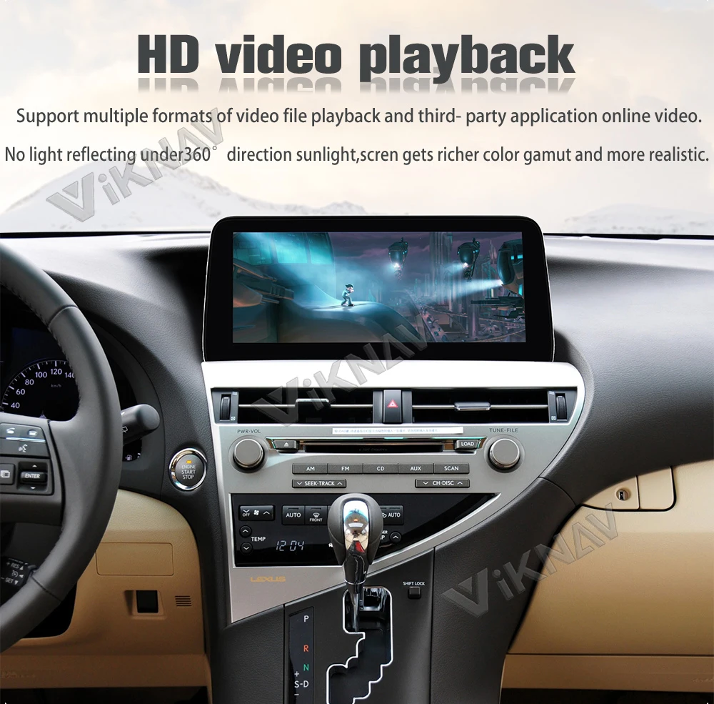 Viknav Car Radio For LEXUS RX (2009-2014) 12.3 inch Android 13 Auto New Upgrade Touch Screen GPS Navigation Multimedia