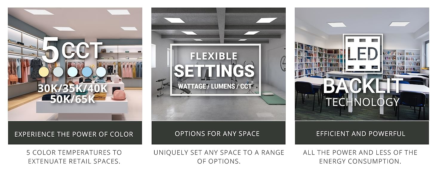 130LM/W SMD2835 LED Panel Ceiling Lights 15W-72W No Flicker
