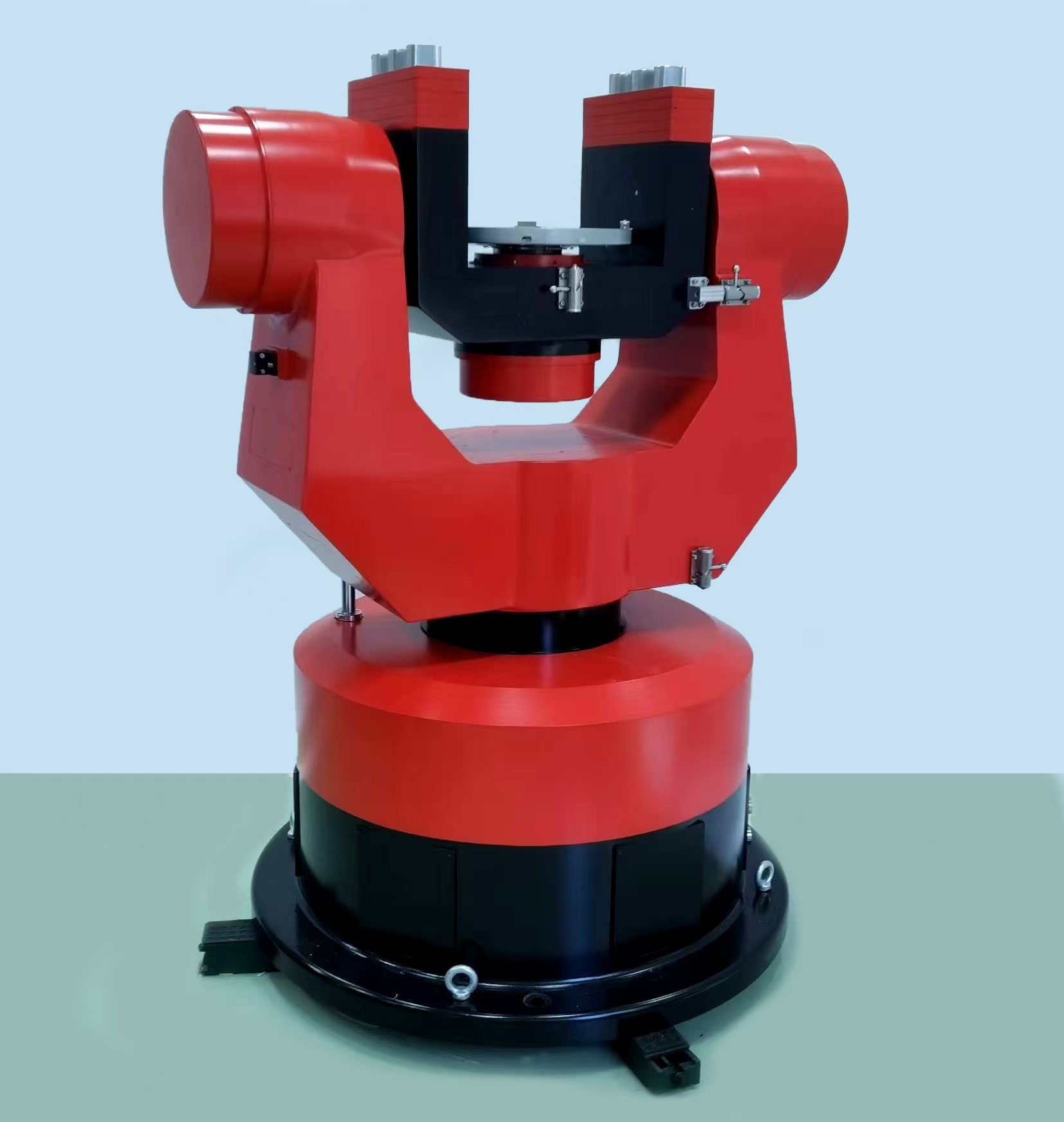 The three-axis turntable can generate motion excitations such as angular position, angular velocity and angular acceleration in three directions, and