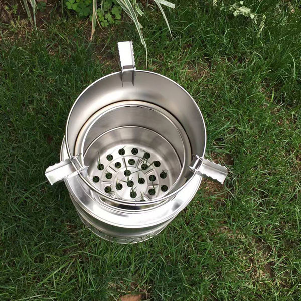 19.5" Outdoor Camping Fire Pit Double Flame Stainless Steel 201 Firepit