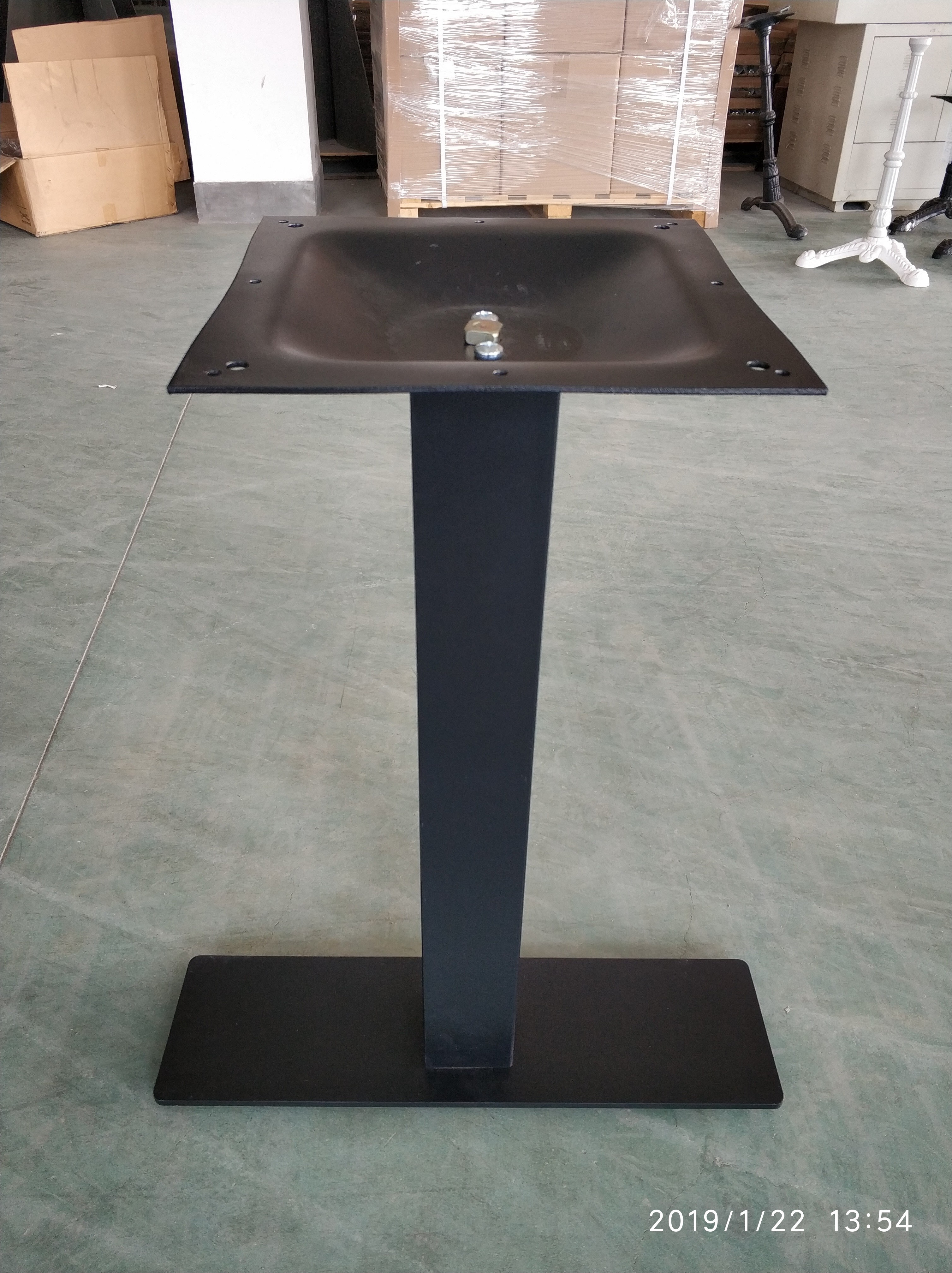 6ft Metal Restaurant Table Bases Steel Furniture Legs Modern Style Sandy Texture Finish