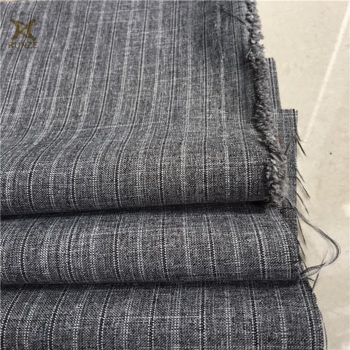 Density customized Woven Black And White Yarn Double Stripes Fabric For Suits Outfits