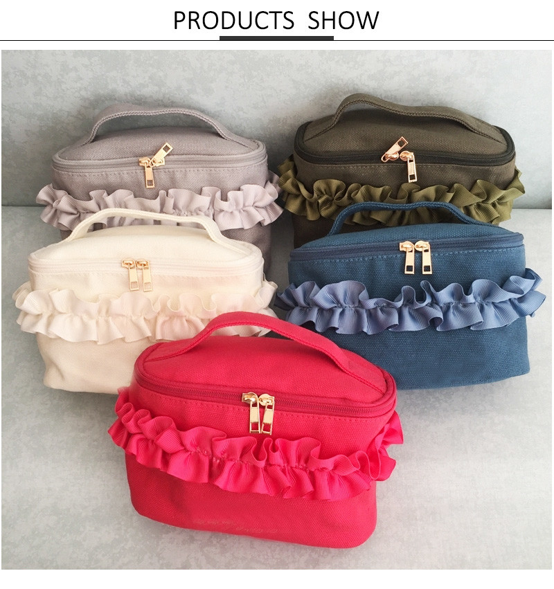 Blank Zipper Foldable Travel Canvas Custom Cosmetic Bag