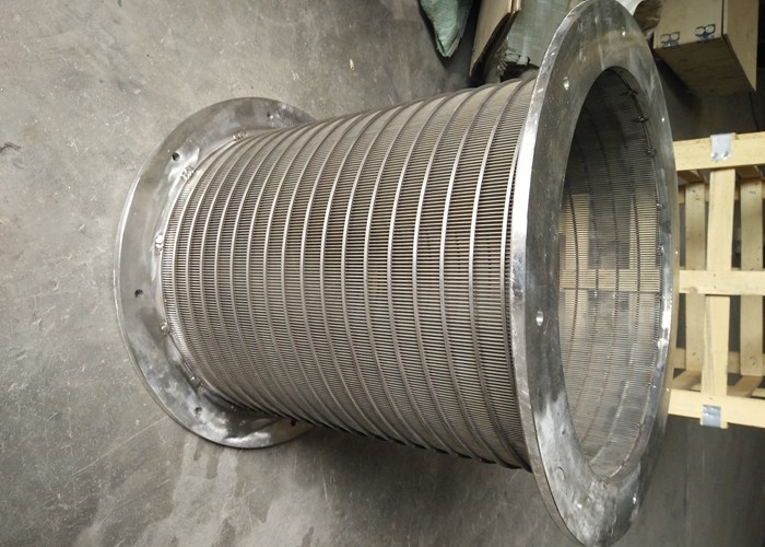50 Micron Reverse Flange Rotary Screen Drum , Wedge Wire Screen Drum Oil / Gas / Liquid Filtration