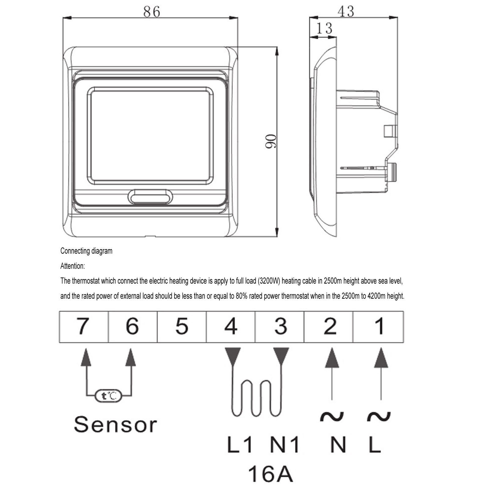 Networking Function Touch Screen Heating Thermostat 50/60HZ Frequency